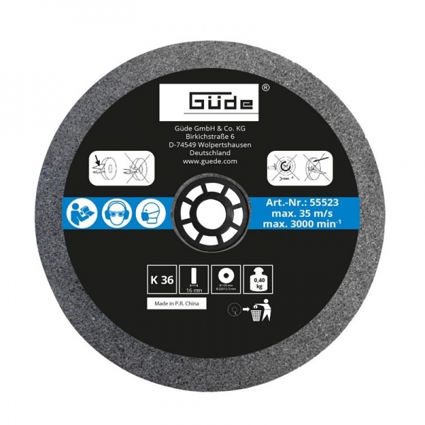 Disc abraziv pentru polizor de banc Guede GUDE55523 O125x16x20 mm granulatie K36