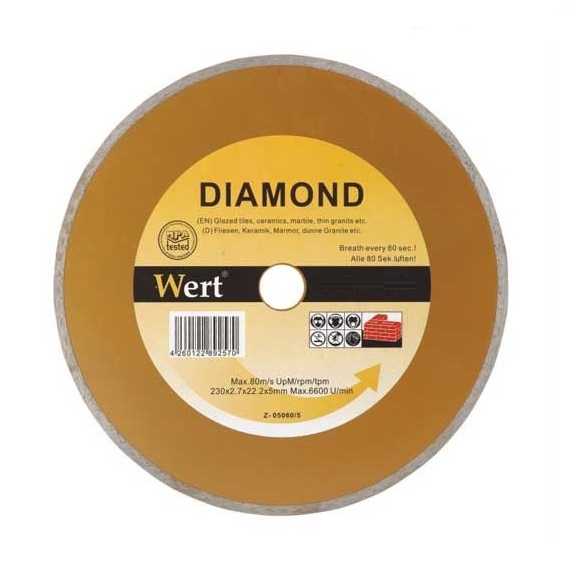 Disc diamantat, taiere marmura, granit, faianta Wert W2710-115, O115x22.2 mm