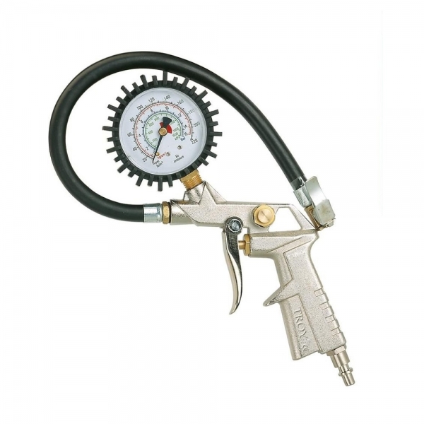 Pistol pentru umflarea anvelopelor cu manometru Troy T18604 10 bari